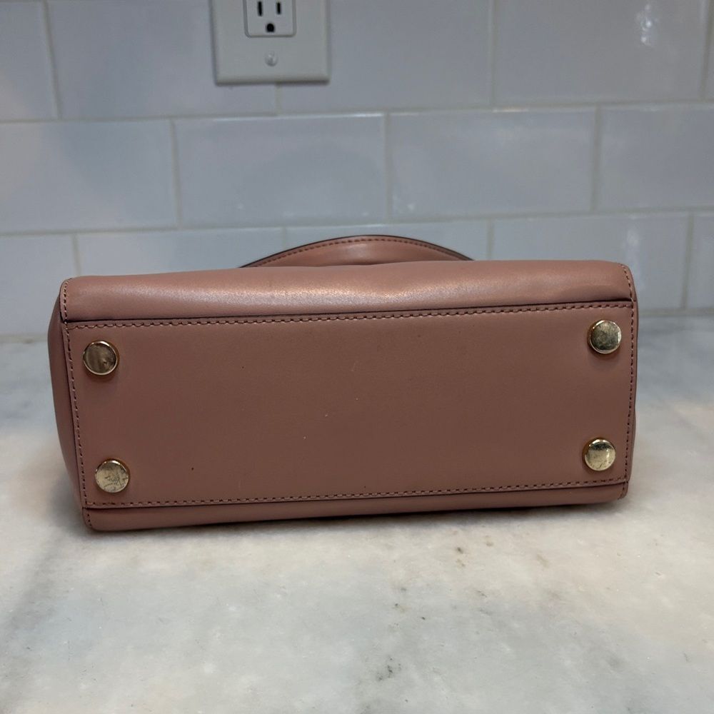 Michael Kors Bag Purse Handbag Leather Cynthia Pink Chain Satchel Pocketbook - Picture 13 of 16